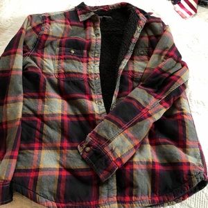 Aeropostale fleece lines flannel shirt